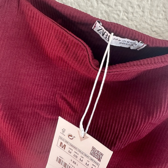NWT Zara Ribbed Maroon Red Bodysuit - Picture 3 of 4